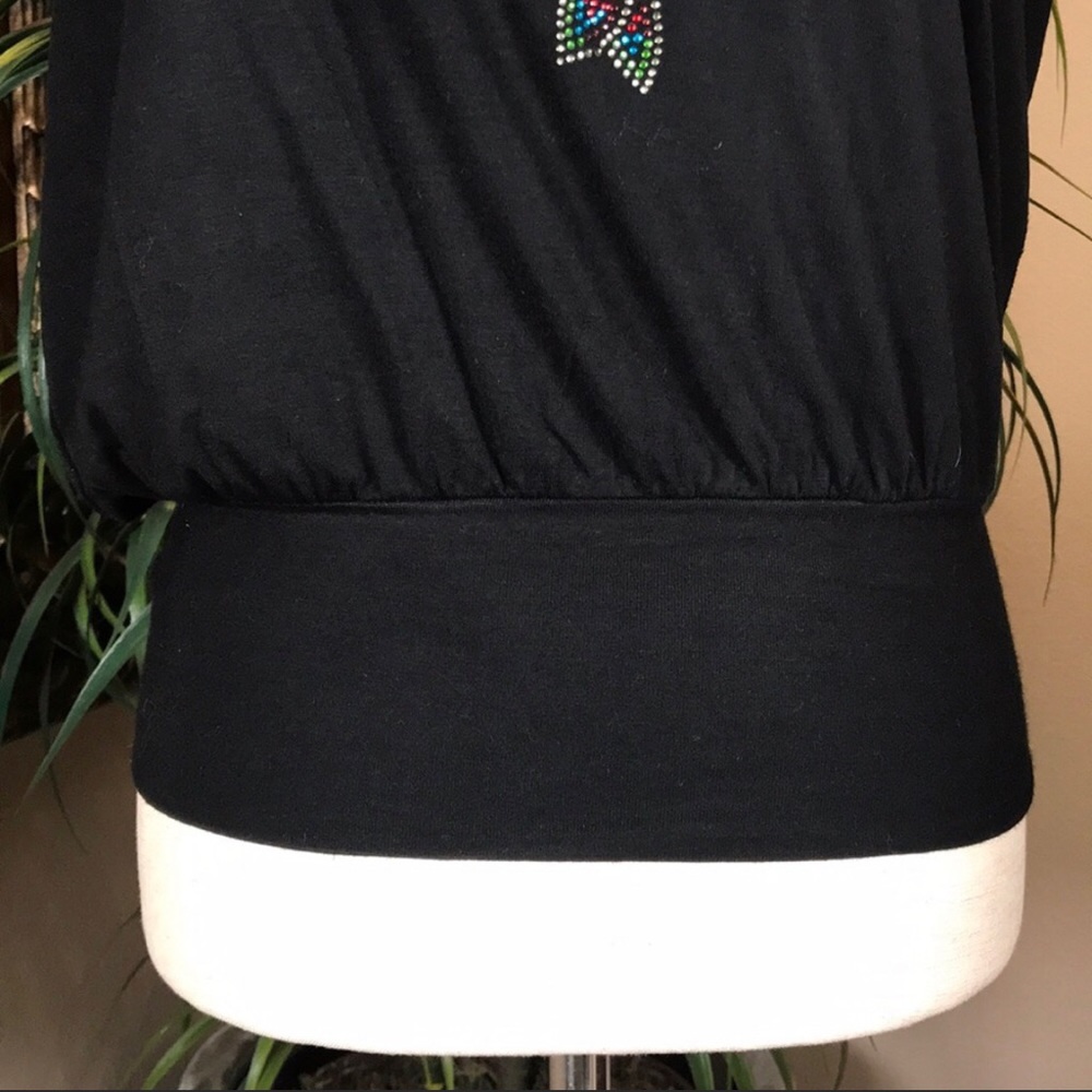 Vintage Ed Hardy Crystal Embellished Blouson Top - Picture 7 of 13